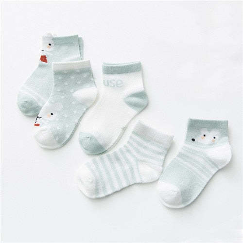 5Pairs/lot Baby Socks Infant Boy Girl Summer Mesh Thin Socks Cotton Socks