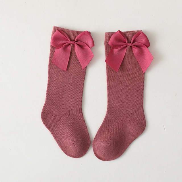 Baby Socks 1-5Y Girls Cotton Knee High Long Sock With Bow Floor Socks