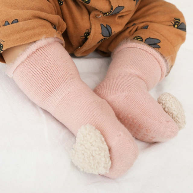 Cute Baby Socks Stereo Star Socks Autumn Winter Velvet Thicken Floor Socks