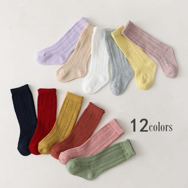 Baby Girls Socks Summer Toddlers Knee High Mesh Thin Socks 0-7 Years