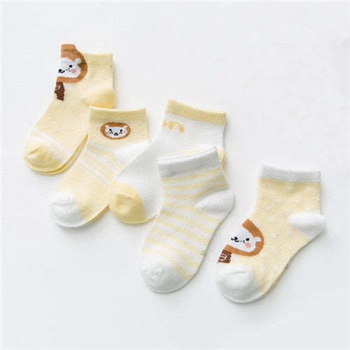 5Pairs/lot Baby Socks Infant Boy Girl Summer Mesh Thin Socks Cotton Socks