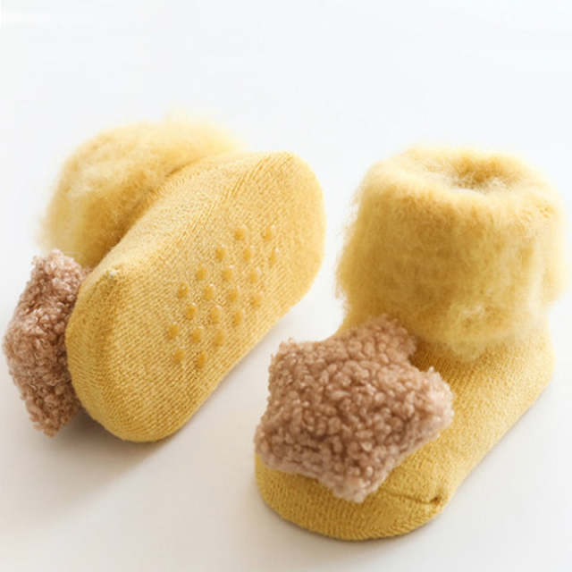 Cute Baby Socks Stereo Star Socks Autumn Winter Velvet Thicken Floor Socks