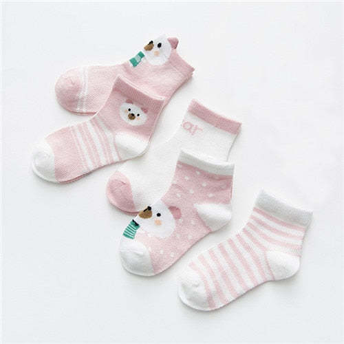 5Pairs/lot Baby Socks Infant Boy Girl Summer Mesh Thin Socks Cotton Socks