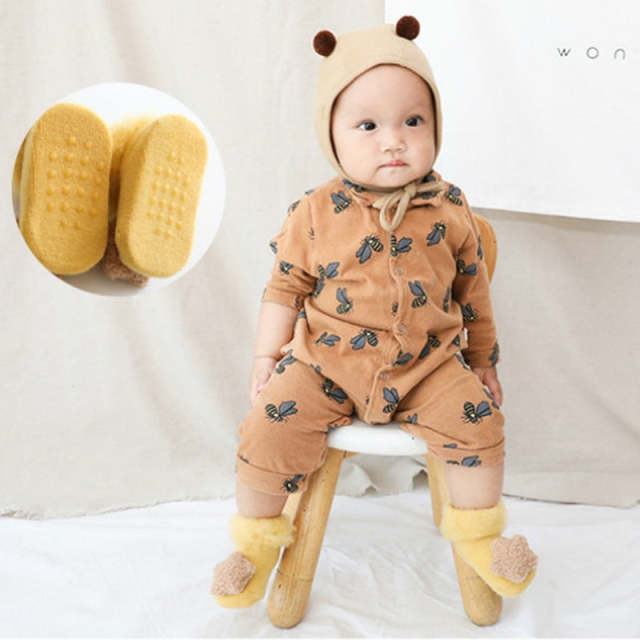 Cute Baby Socks Stereo Star Socks Autumn Winter Velvet Thicken Floor Socks