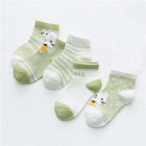 5Pairs/lot Baby Socks Infant Boy Girl Summer Mesh Thin Socks Cotton Socks