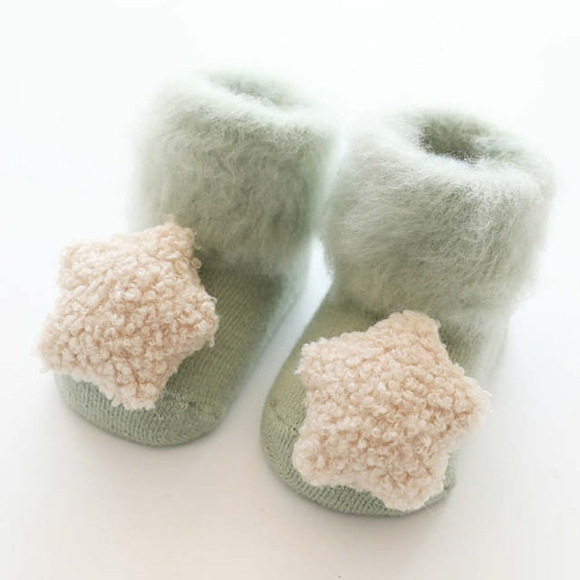Cute Baby Socks Stereo Star Socks Autumn Winter Velvet Thicken Floor Socks