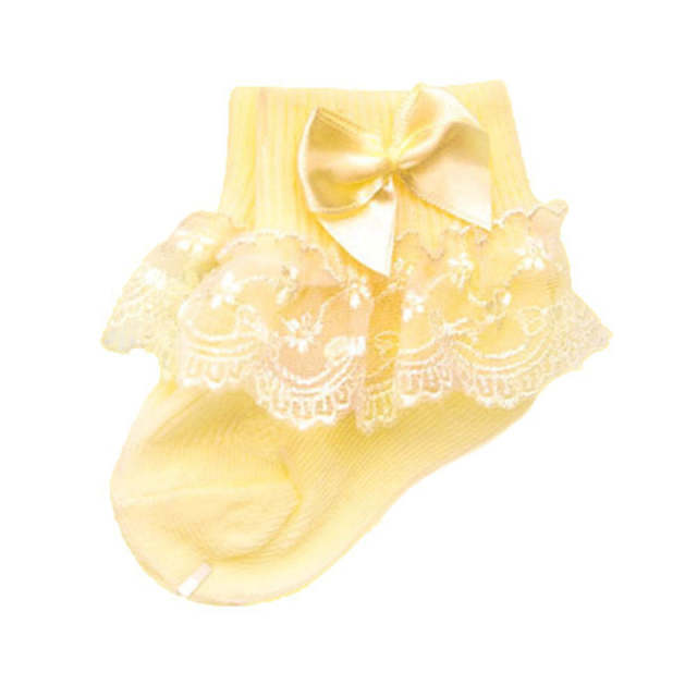 Newborn Socks With Lace Bow Cute Baby Girls Cotton Socks Baby Accessories