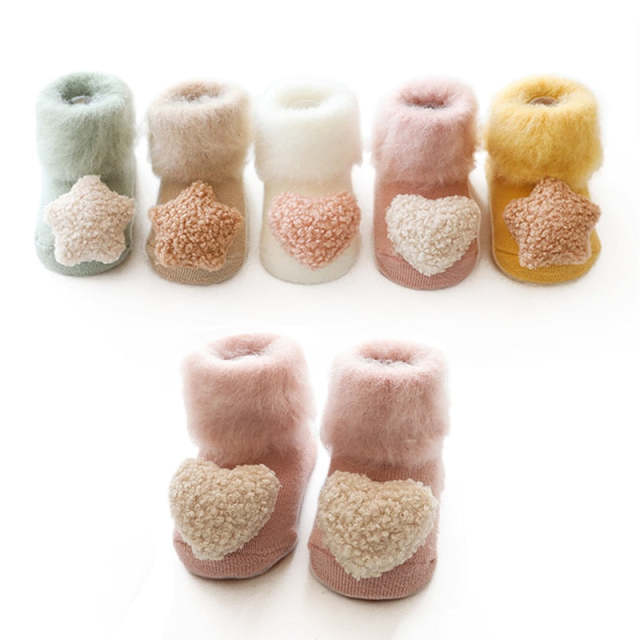 Cute Baby Socks Stereo Star Socks Autumn Winter Velvet Thicken Floor Socks
