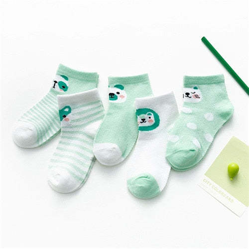 5Pairs/lot Baby Socks Infant Boy Girl Summer Mesh Thin Socks Cotton Socks