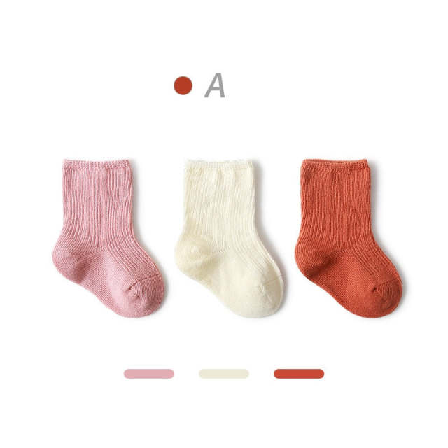 3 Pairs Baby Girl Boy Socks Toddler Cotton Winter Clothes Accessories