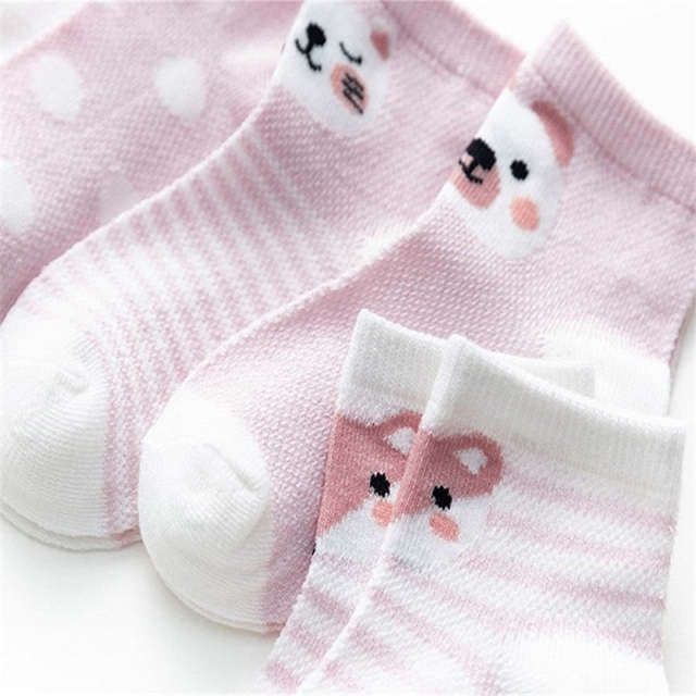 5Pairs/lot Baby Socks Infant Boy Girl Summer Mesh Thin Socks Cotton Socks