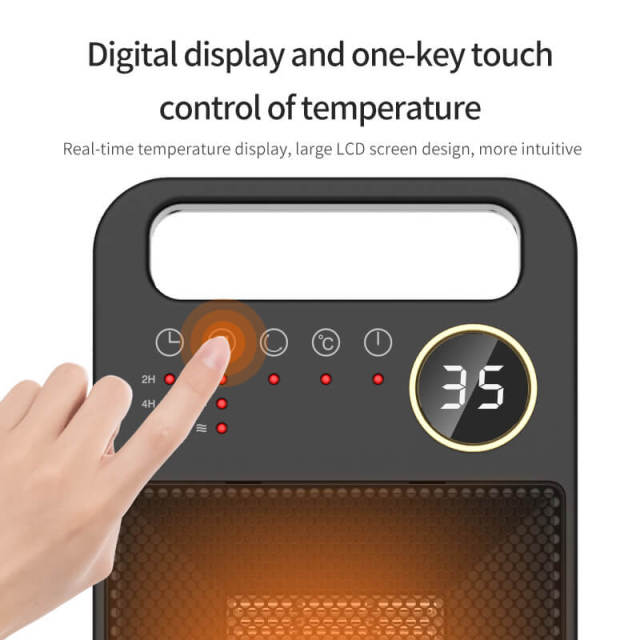 Electric Portable Space Heater Remote Control Electric Heater Touch Screen Heater Household Vertical 60 Degree Shaking Head Heater