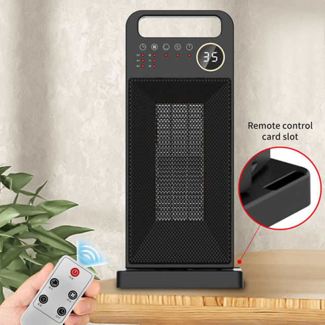 Electric Portable Space Heater Remote Control Electric Heater Touch Screen Heater Household Vertical 60 Degree Shaking Head Heater