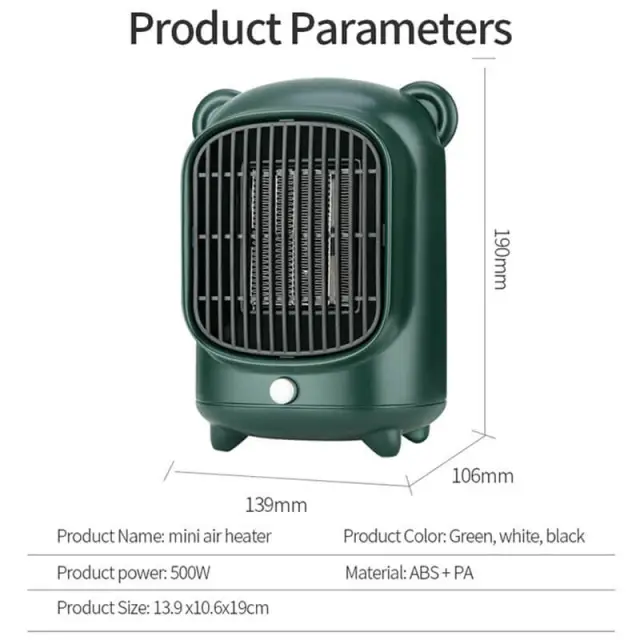 500W Portable Electric Heater Mini Fan Heating Warm Air Blower Desktop Home Heating Stove Winter Warmer Machine