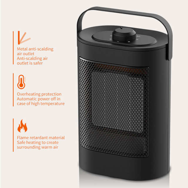 Space Heater 1500W Quiet & Fast Heating Ceramic Electric Heater with Overheating & Tip-Over Protection 3 Modes Portable Space Heater for Bedroom/ Home/ Office