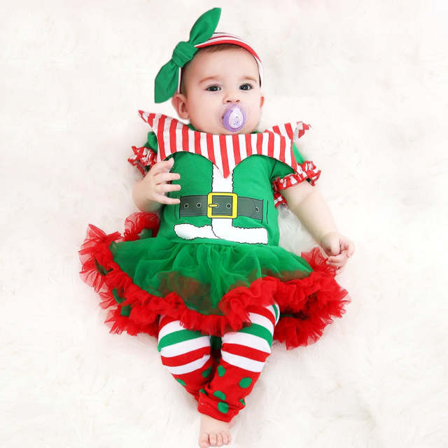 Newborn Romper Tutu Dress First Christmas Baby Girls Clothing Clown Suit