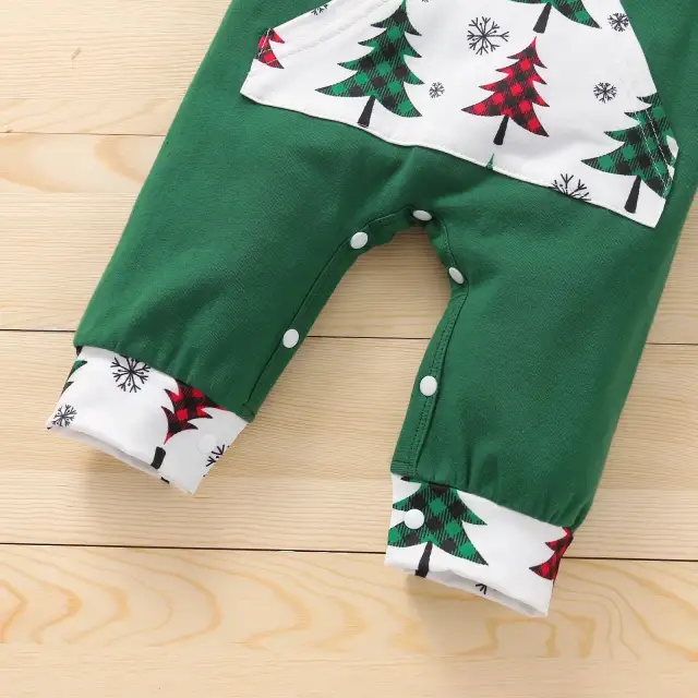 Baby Girls Boys Christmas Romper Newborn Cartoon Long Sleeve Jumpsuit