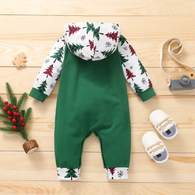 Baby Girls Boys Christmas Romper Newborn Cartoon Long Sleeve Jumpsuit