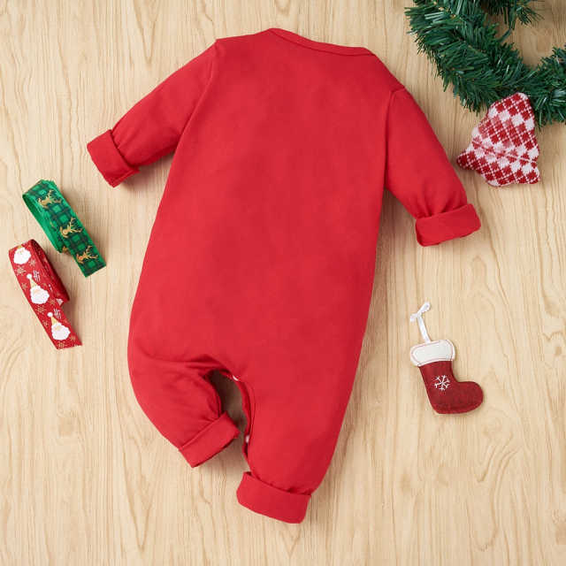 Infant Baby Girl Boy Clothes Cotton Christmas Long Sleeves Deer Jumpsuit