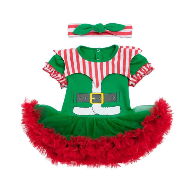 Newborn Romper Tutu Dress First Christmas Baby Girls Clothing Clown Suit