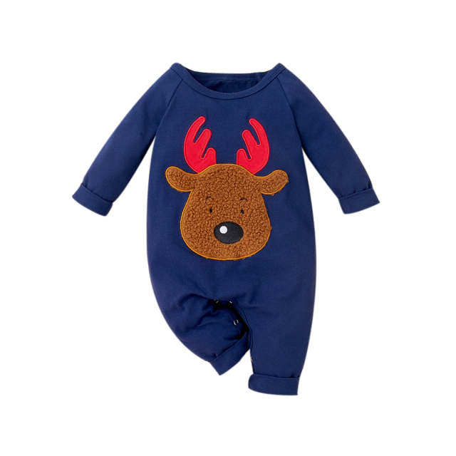 Infant Baby Girl Boy Clothes Cotton Christmas Long Sleeves Deer Jumpsuit