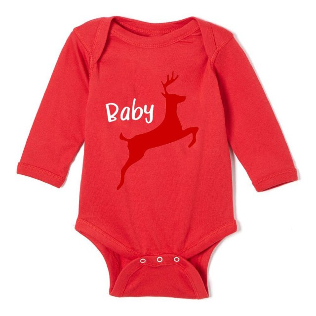 Newborn Merry Christmas Baby Rompers Red Long Sleeve Cotton Toddler Bodysuits
