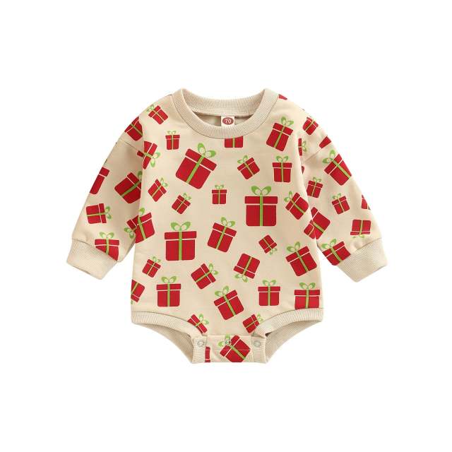 Christmas Newborn Romper Baby Boy Girl Santa Long Sleeve Jumpsuit 0-12M