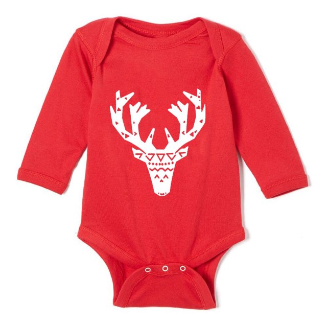 Newborn Merry Christmas Baby Rompers Red Long Sleeve Cotton Toddler Bodysuits