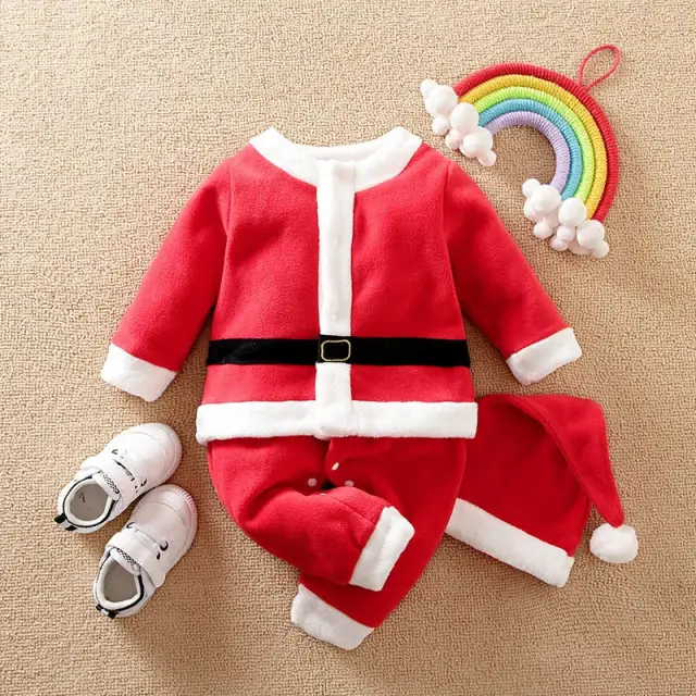 My First Christmas Baby Bodysuits Clothes Long Sleeve Baby Cosplay Romper