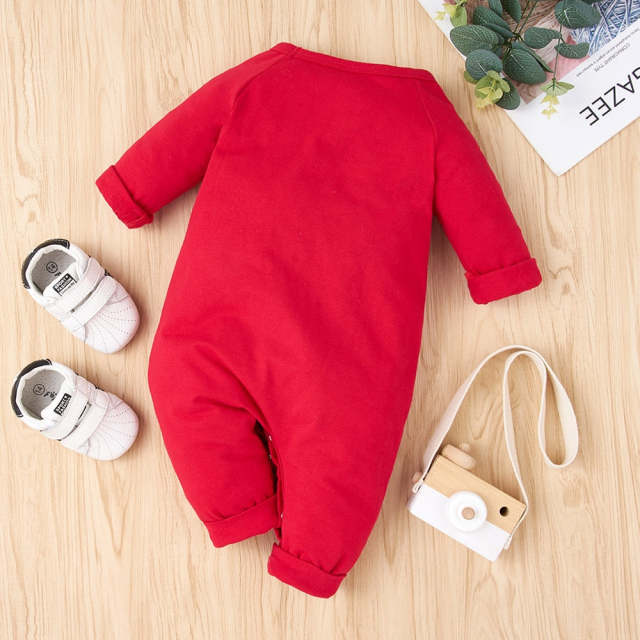 Infant Baby Girl Boy Clothes Cotton Christmas Long Sleeves Deer Jumpsuit