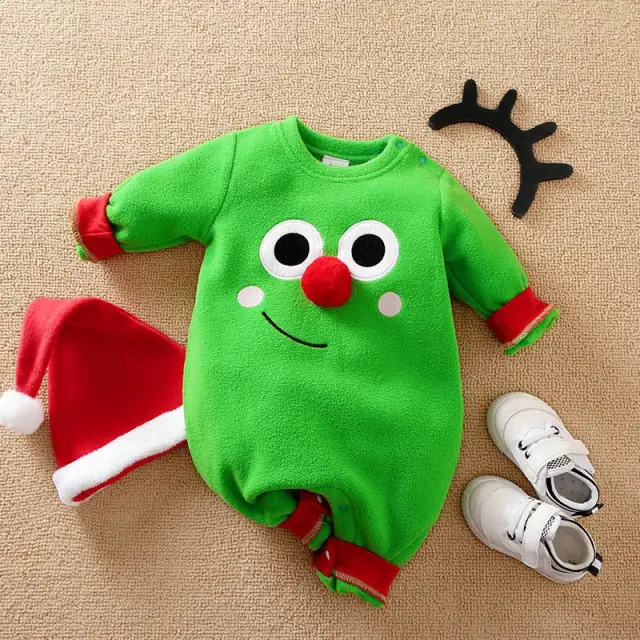 My First Christmas Baby Bodysuits Clothes Long Sleeve Baby Cosplay Romper