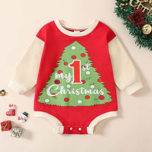 Christmas Infant Long Sleeve Romper for Baby Girls Boys 12 to 18 months