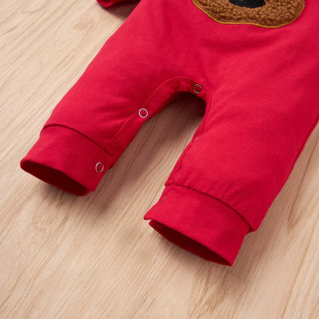 Infant Baby Girl Boy Clothes Cotton Christmas Long Sleeves Deer Jumpsuit