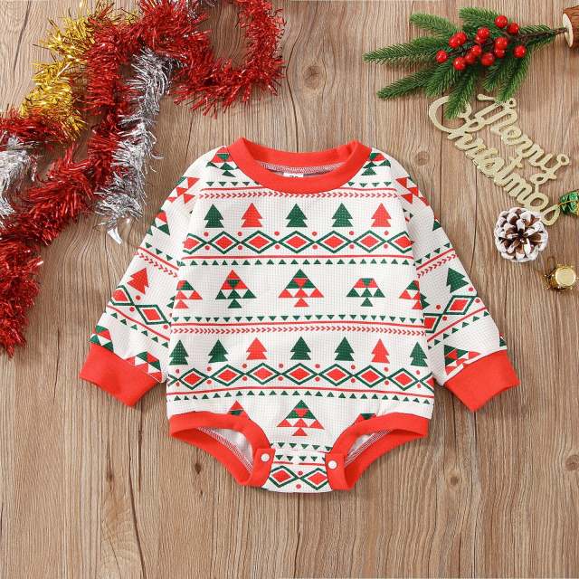 Christmas Newborn Romper Baby Boy Girl Santa Long Sleeve Jumpsuit 0-12M