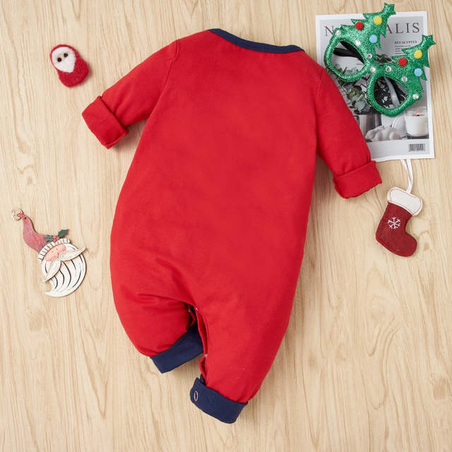 Infant Baby Girl Boy Clothes Cotton Christmas Long Sleeves Deer Jumpsuit