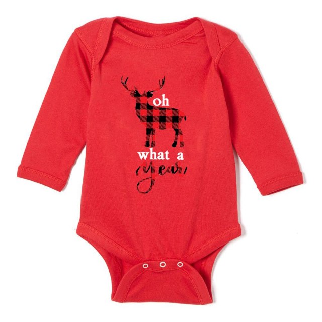 Newborn Merry Christmas Baby Rompers Red Long Sleeve Cotton Toddler Bodysuits