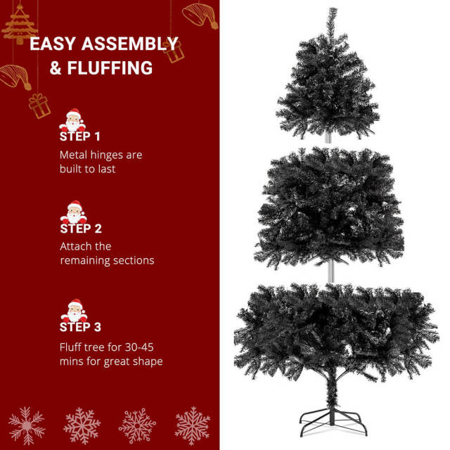 1800 Branch Tips Christmas Tree for Home Decoration 7 Ft Folding Artificial Christmas Tree for Xmas Party Decoration