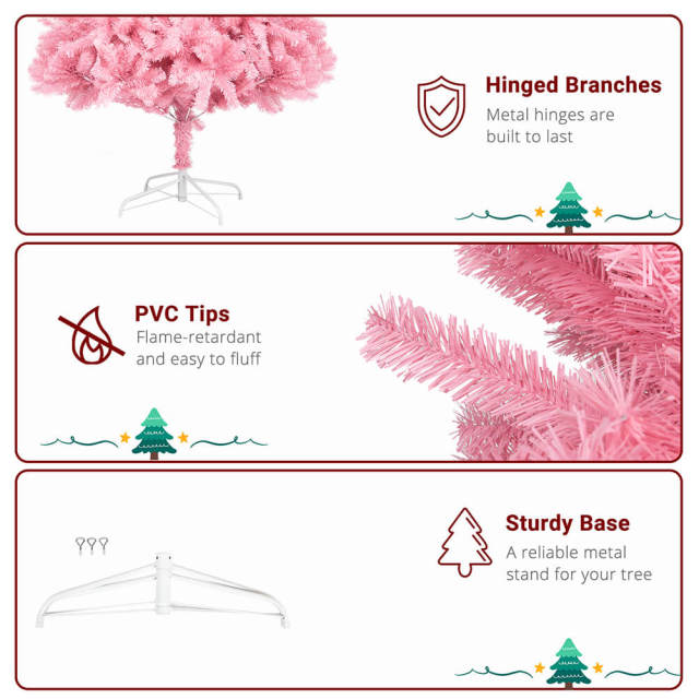 1800 Branch Tips Christmas Tree for Home Decoration 7 Ft Folding Artificial Christmas Tree for Xmas Party Decoration