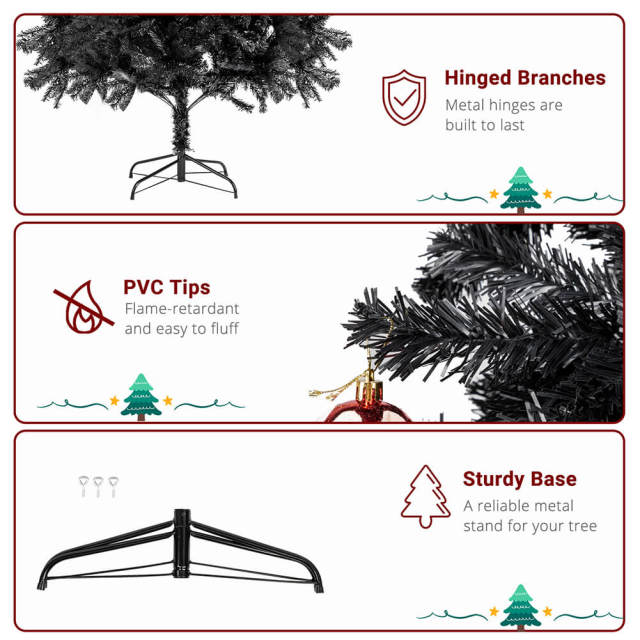 1800 Branch Tips Christmas Tree for Home Decoration 7 Ft Folding Artificial Christmas Tree for Xmas Party Decoration