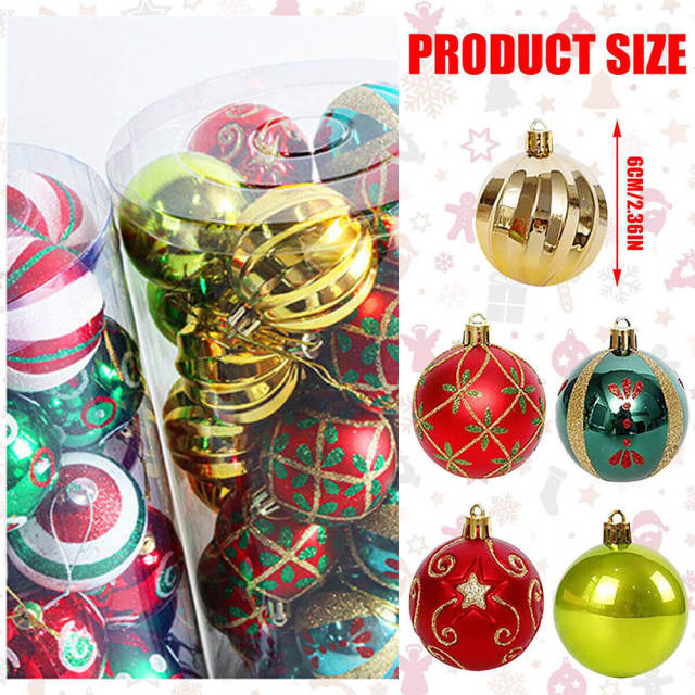 30PCS Christmas Balls Ornaments Shatterproof Holiday Bulbs Festive Wedding Hanging Ornaments Xmas Party Christmas Tree Decoration