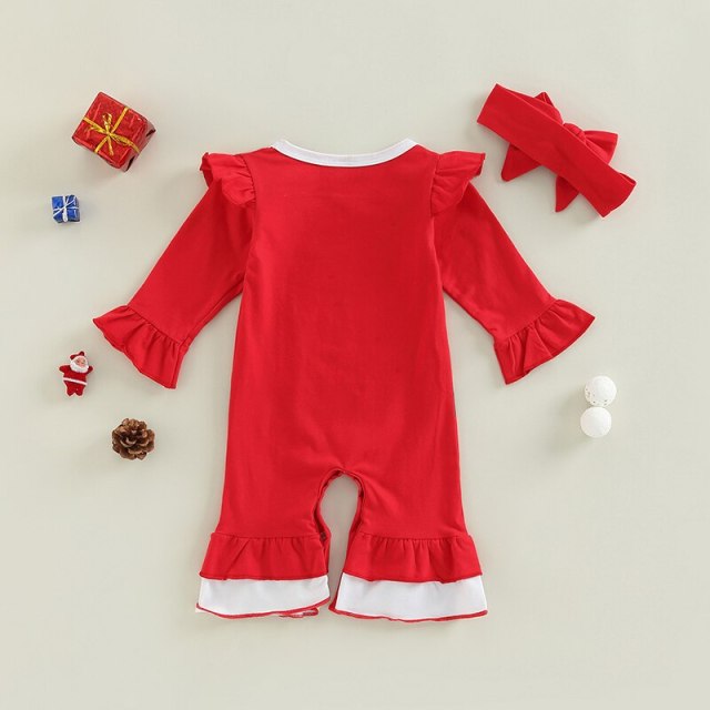 Baby Boy Girl 2Pcs Christmas Rompers Long Sleeve Cotton Jumpsuits 0-24M