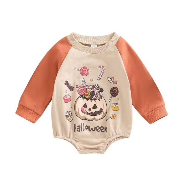 Halloween Infant Long Sleeve Romper Baby Girls Boys Pumpkin Jumpsuits