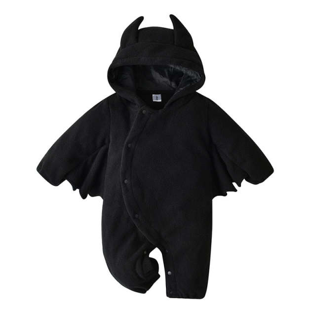 Baby Boys Girls Warm Halloween Romper Long Sleeve Bat Cosplay Jumpsuit