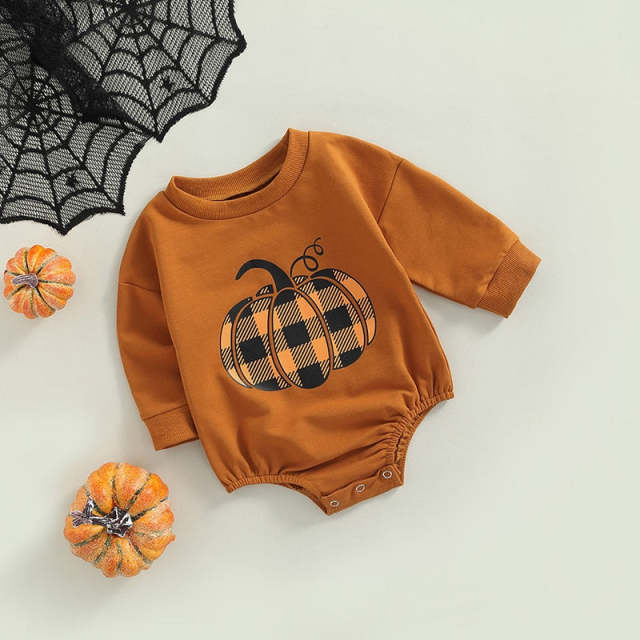 Halloween Infant Long Sleeve Romper Baby Girls Boys Pumpkin Jumpsuits