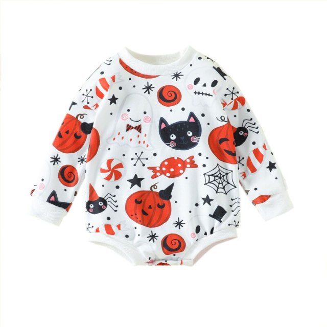 Halloween Infant Long Sleeve Romper Baby Girls Boys Pumpkin Jumpsuits