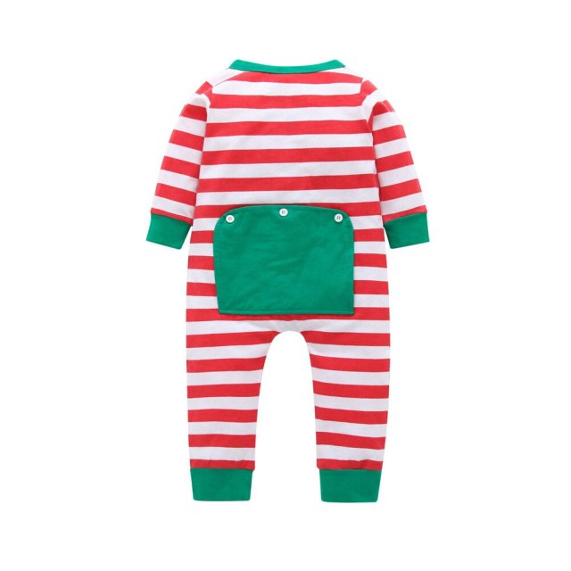 Baby Boy Girl Romper Striped Nightwear Christmas Cotton Baby Pajamas