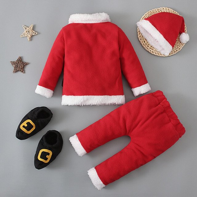 Baby Santa Costumes 4PCS Unisex Infant Christmas Outfits For Girls Boys