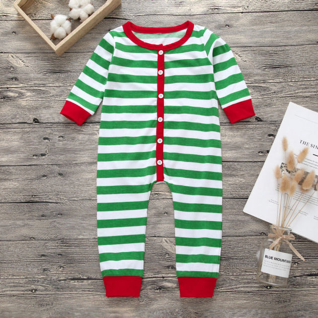 Baby Boy Girl Romper Striped Nightwear Christmas Cotton Baby Pajamas