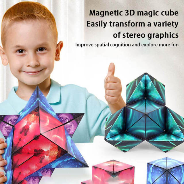 3D Magic Magnetic Cube For Kids Game Puzzle Cube Antistress Toy Adults Cubo Fidget Toys Shapes Shifting Box Collection Kids Toys