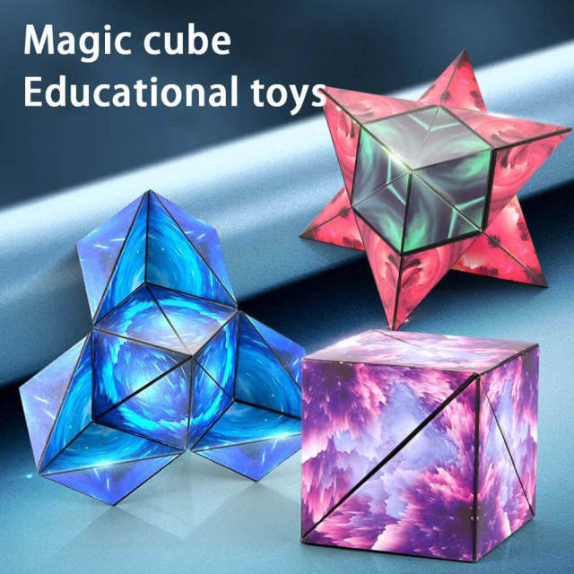 3D Magic Magnetic Cube For Kids Game Puzzle Cube Antistress Toy Adults Cubo Fidget Toys Shapes Shifting Box Collection Kids Toys